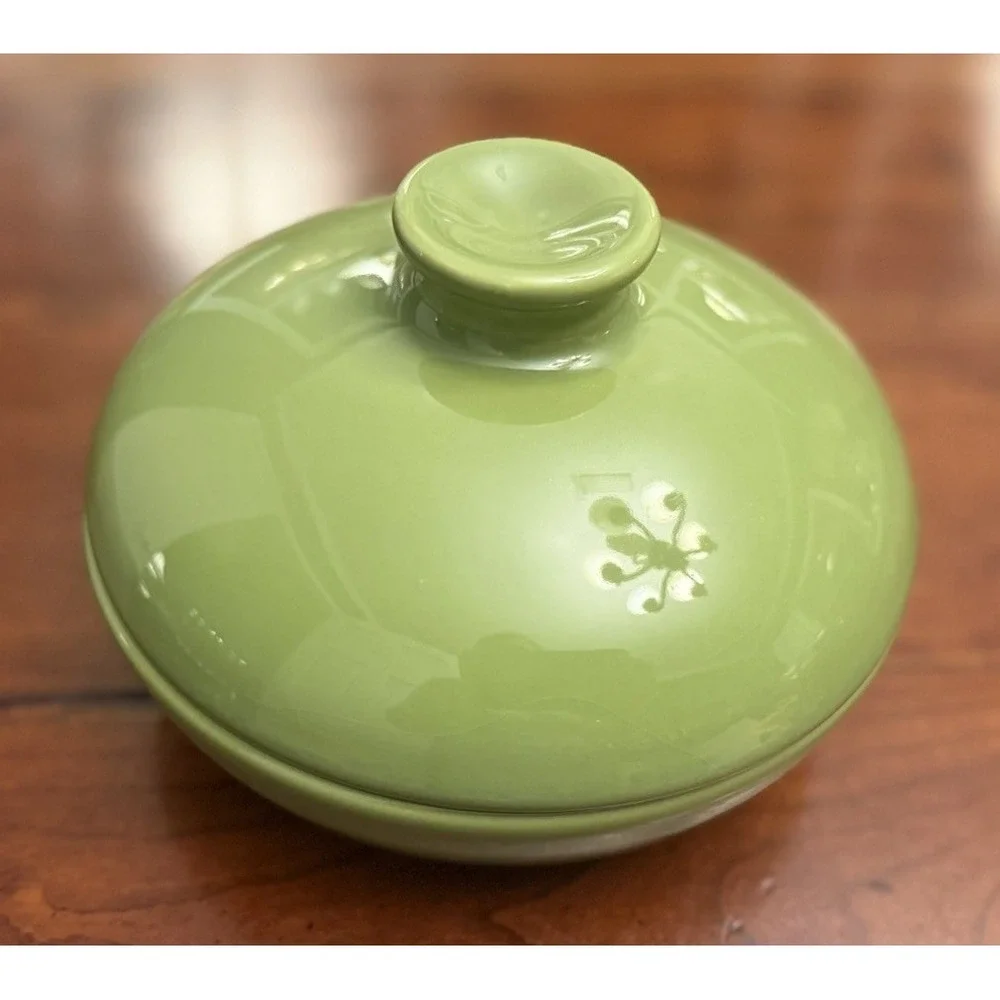 Vintage Crate & Barrel Green Lidded Bowl Domed Casserole Dish Barbara Eigen